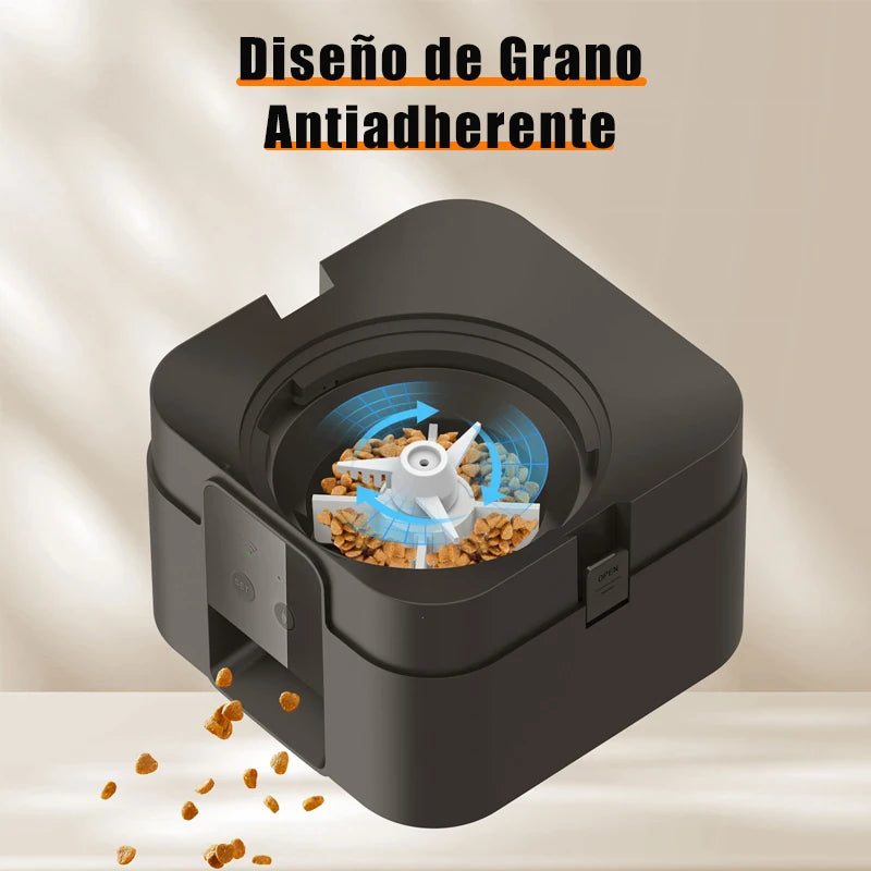 Distributeur automatique de croquettes intelligent pour chats et chiens, avec dosage et quantité automatiques, compatible Wi-Fi.