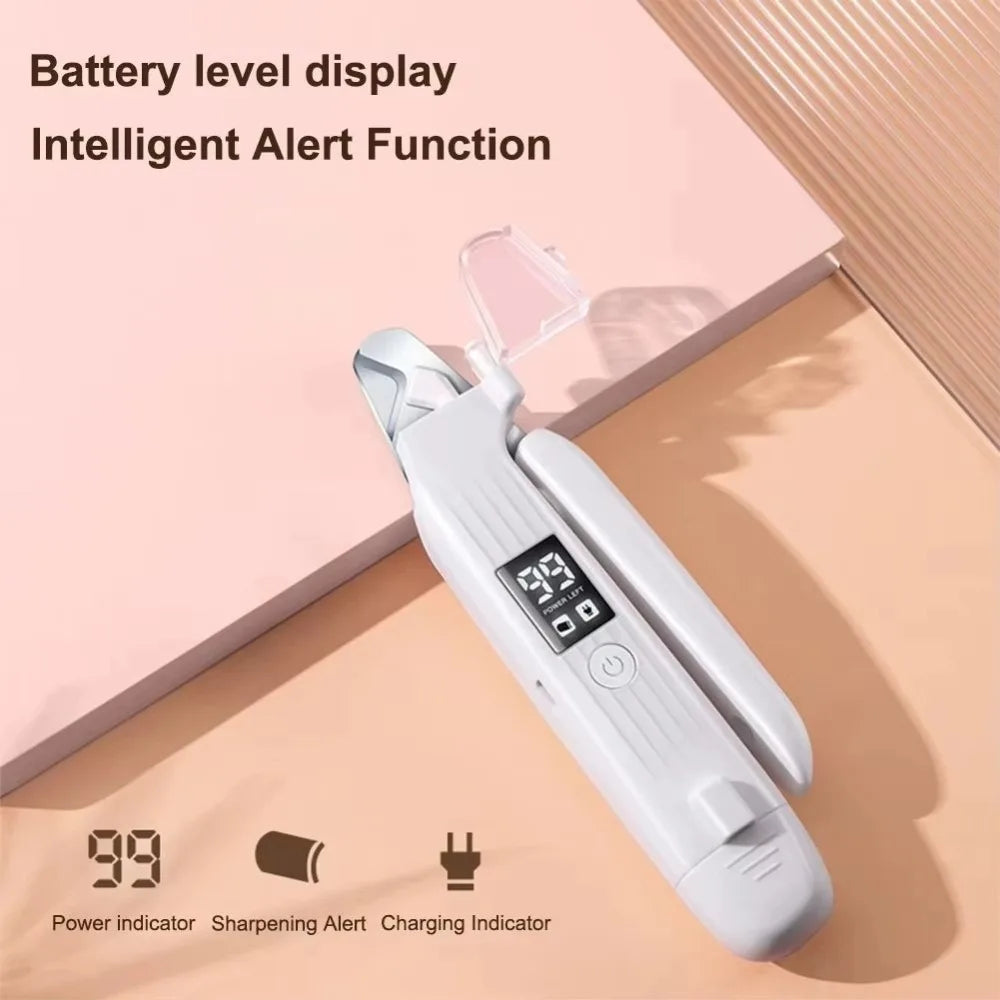 Coupe-ongles électrique portable 2 en 1 pour animaux de compagnie avec lumières LED, lime à ongles multifonctionnelle.