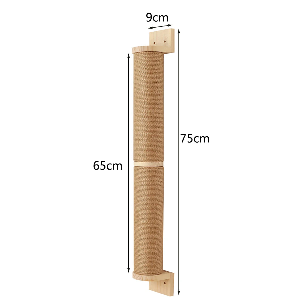 Arbre à chat mural en bois, support mural pour chatons et grands chats, poteaux plus épais pour une utilisation multifonctionnelle