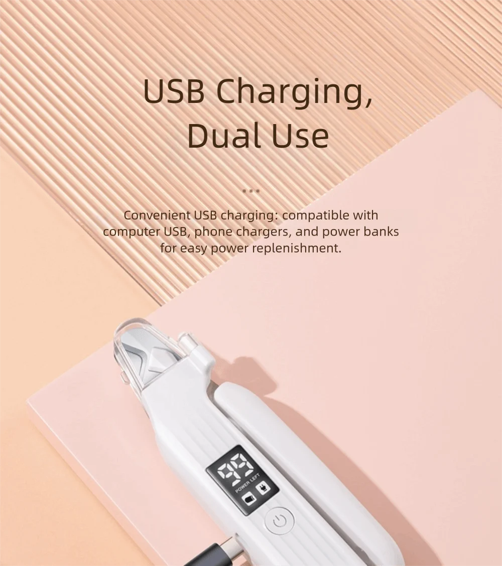 Coupe-ongles électrique portable 2 en 1 pour animaux de compagnie avec lumières LED, lime à ongles multifonctionnelle.