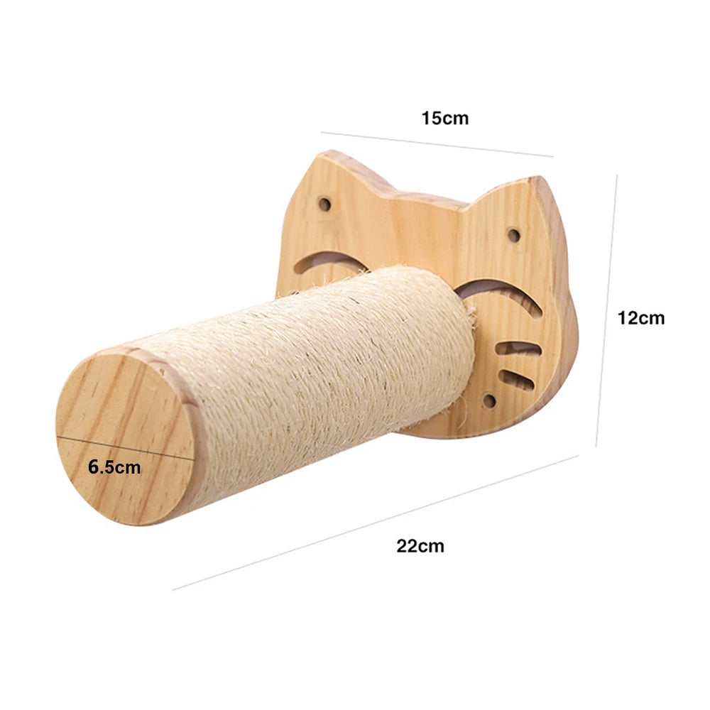 Arbre à chat mural en bois, support mural pour chatons et grands chats, poteaux plus épais pour une utilisation multifonctionnelle