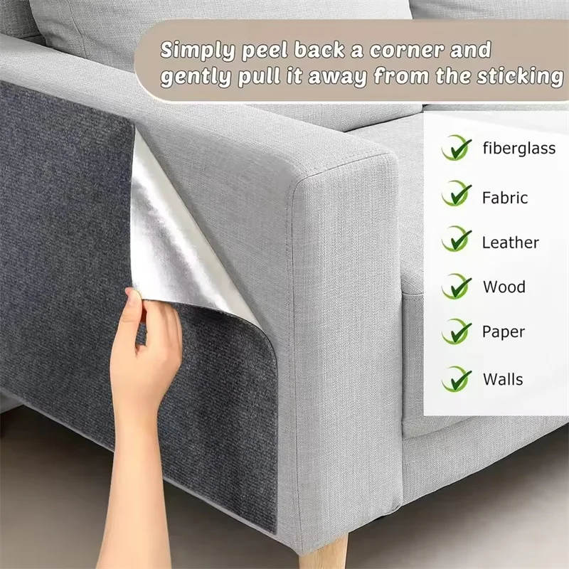 Tapis de protection pour canapé et griffoir pour chat, découpable, auto-adhésif, à monter soi-même
