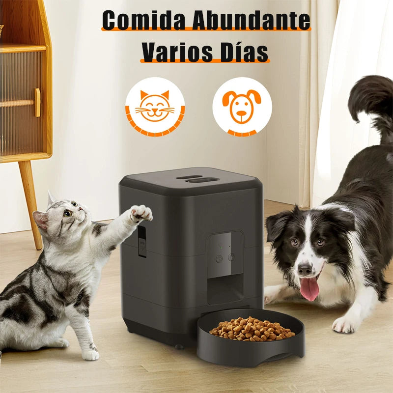 Distributeur automatique de croquettes intelligent pour chats et chiens, avec dosage et quantité automatiques, compatible Wi-Fi.